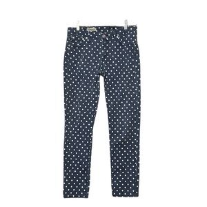 Anthropologie AG 28R The Stevie Ankle‎ Slim Straight Leg Polka Dot Jeans Blue